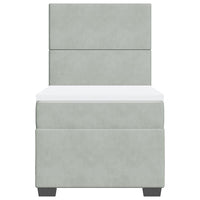 Giroletto a Molle con Materasso Grigio Chiaro 80x200 cm Velluto