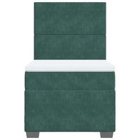 Giroletto a Molle con Materasso Verde Scuro 80x200 cm Velluto 3293059