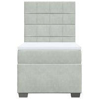 Giroletto a Molle con Materasso Grigio Chiaro 80x200 cm Velluto 3293062