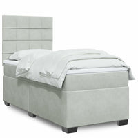 Giroletto a Molle con Materasso Grigio Chiaro 80x200 cm Velluto 3293062