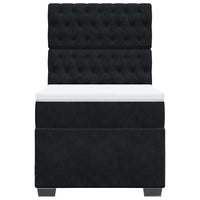 Giroletto a Molle con Materasso Nero 80x200 cm in Velluto 3293070