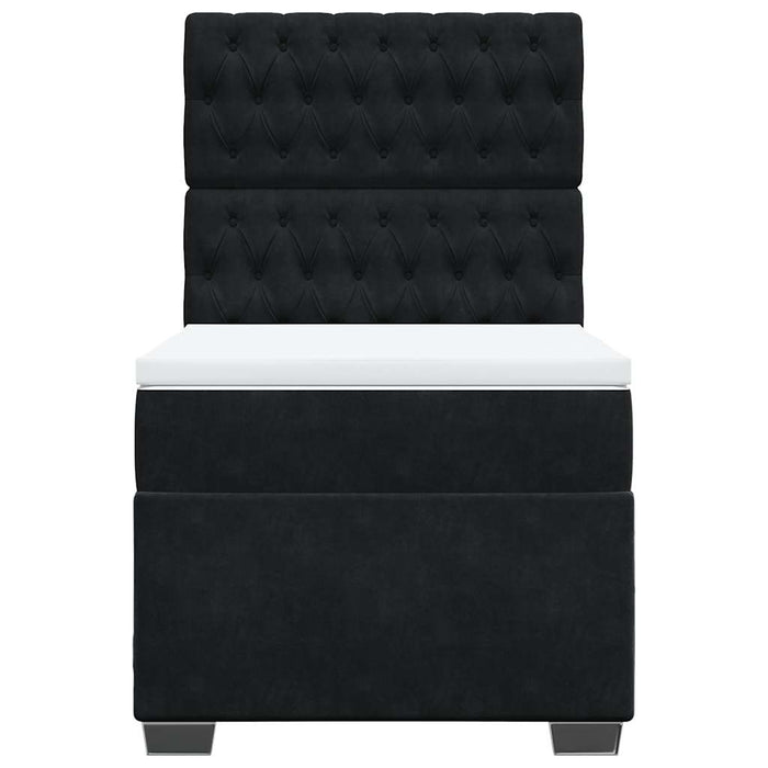 Giroletto a Molle con Materasso Nero 80x200 cm in Velluto 3293070