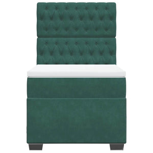 Giroletto a Molle con Materasso Verde Scuro 80x200 cm Velluto 3293071
