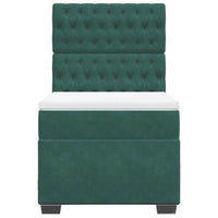 Giroletto a Molle con Materasso Verde Scuro 80x200 cm Velluto 3293071