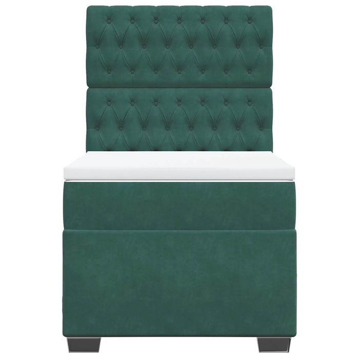 Giroletto a Molle con Materasso Verde Scuro 80x200 cm Velluto 3293071