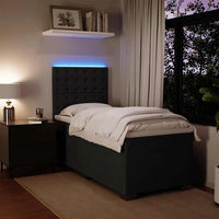 Giroletto a Molle con Materasso Nero 80x200 cm in Velluto