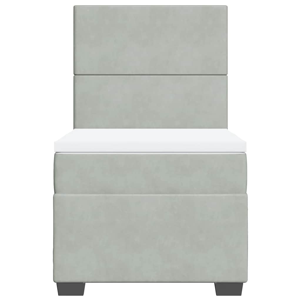 Giroletto a Molle con Materasso Grigio Chiaro 90x190 cm Velluto 3293080