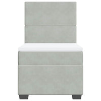 Giroletto a Molle con Materasso Grigio Chiaro 90x190 cm Velluto 3293080