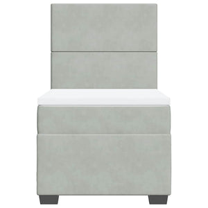 Giroletto a Molle con Materasso Grigio Chiaro 90x190 cm Velluto 3293080