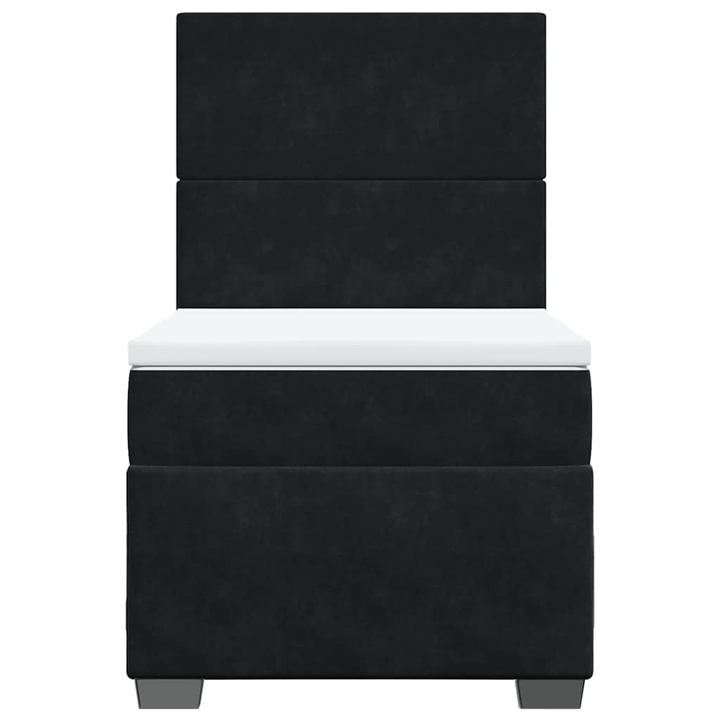 Giroletto a Molle con Materasso Nero 90x190 cm in Velluto 3293082