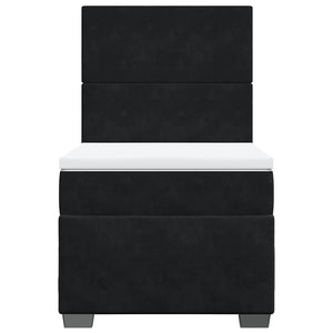 Giroletto a Molle con Materasso Nero 90x190 cm in Velluto 3293082