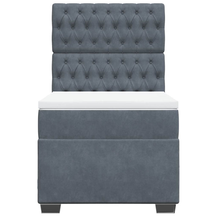 vidaXL Giroletto a Molle con Materasso Grigio Scuro 90x190 cm Velluto