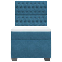 Giroletto a Molle con Materasso Blu 90x190 cm in Velluto 3293096