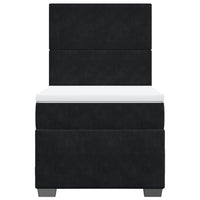 Giroletto a Molle con Materasso Nero 90x200 cm in Velluto 3293106