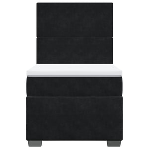 Giroletto a Molle con Materasso Nero 90x200 cm in Velluto 3293106