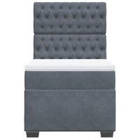 Giroletto a Molle con Materasso Grigio Scuro 90x200 cm Velluto 3293117