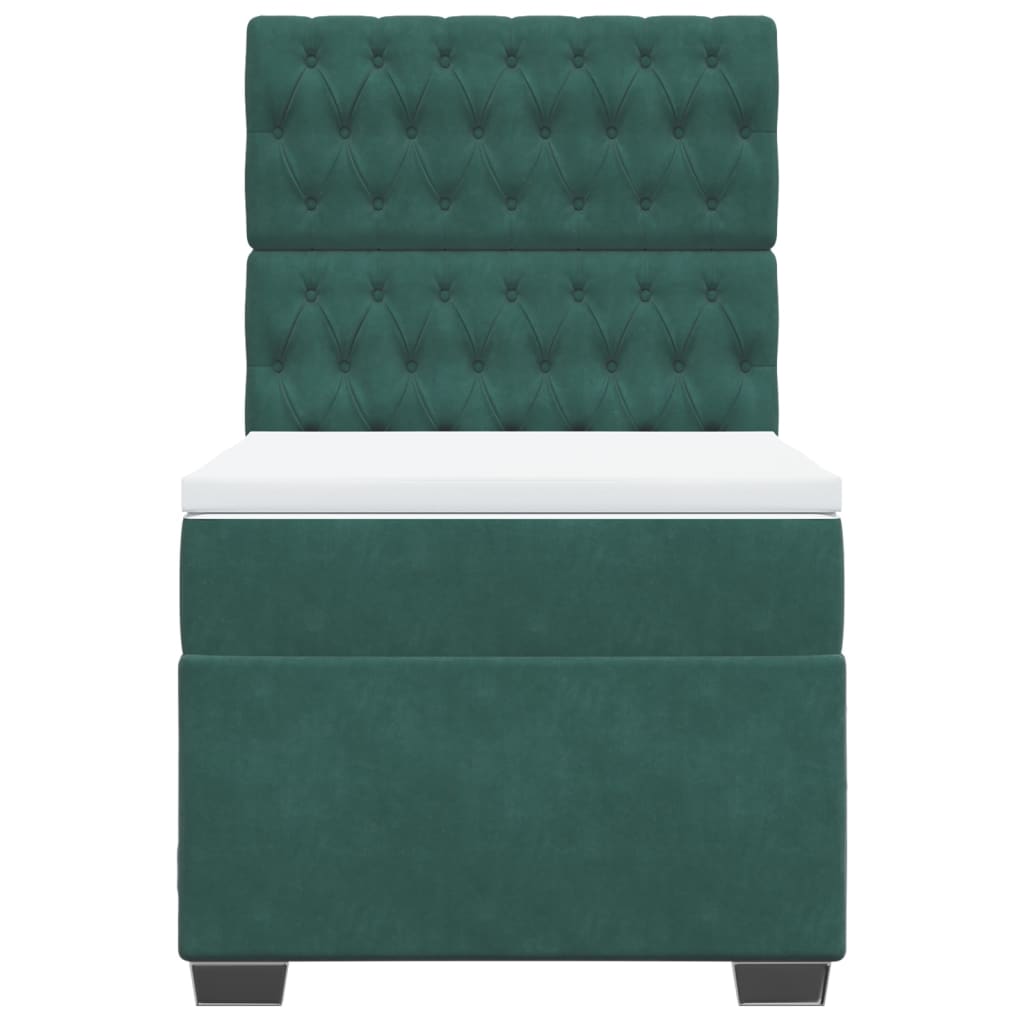 Giroletto a Molle con Materasso Verde Scuro 90x200 cm Velluto 3293119