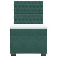 Giroletto a Molle con Materasso Verde Scuro 90x200 cm Velluto 3293119