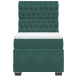 Giroletto a Molle con Materasso Verde Scuro 90x200 cm Velluto 3293119