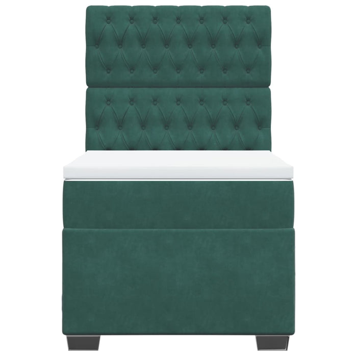 Giroletto a Molle con Materasso Verde Scuro 90x200 cm Velluto 3293119