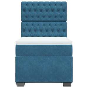 Giroletto a Molle con Materasso Blu 90x200 cm in Velluto 3293120