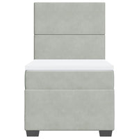 Giroletto a Molle con Materasso Grigio Chiaro 100x200cm Velluto 3293128