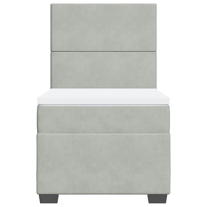 Giroletto a Molle con Materasso Grigio Chiaro 100x200cm Velluto 3293128