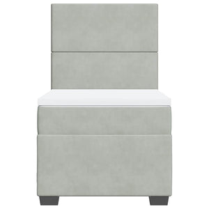 Giroletto a Molle con Materasso Grigio Chiaro 100x200cm Velluto 3293128
