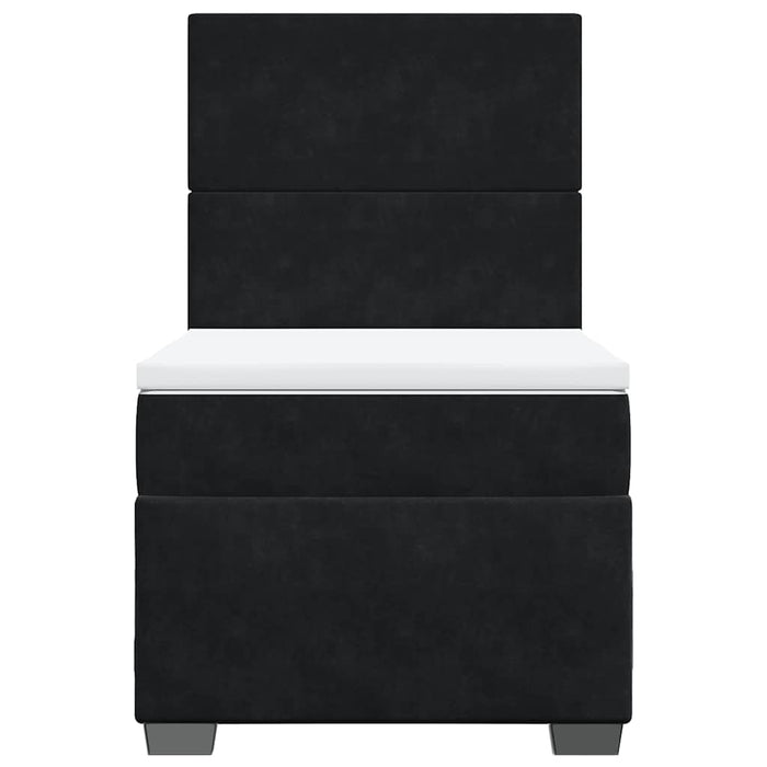 Giroletto a Molle con Materasso Nero 100x200 cm in Velluto 3293130