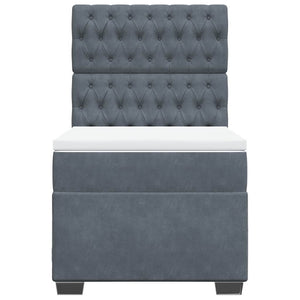 vidaXL Giroletto a Molle con Materasso Grigio Scuro 100x200 cm Velluto