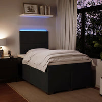 Giroletto a Molle con Materasso Nero 120x190 cm in Velluto 3293154