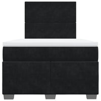 Giroletto a Molle con Materasso Nero 120x190 cm in Velluto 3293154