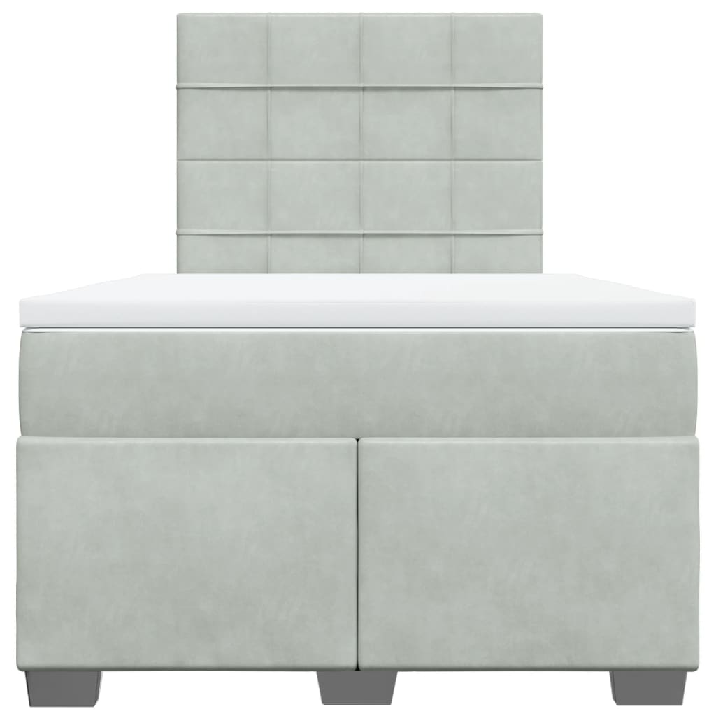 Giroletto a Molle con Materasso Grigio Chiaro 120x190cm Velluto 3293158