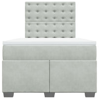 Giroletto a Molle con Materasso Grigio Chiaro 120x190cm Velluto 3293170