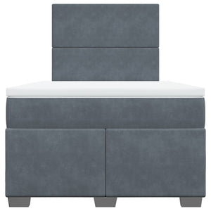 Giroletto a Molle con Materasso Grigio Scuro 120x200 cm Velluto 3293177