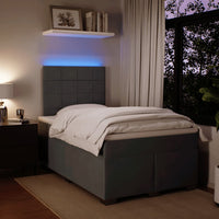 vidaXL Giroletto a Molle con Materasso Grigio Scuro 120x200 cm Velluto