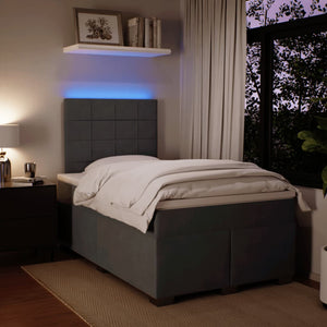 vidaXL Giroletto a Molle con Materasso Grigio Scuro 120x200 cm Velluto