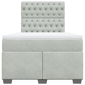 Giroletto a Molle con Materasso Grigio Chiaro 120x200cm Velluto 3293188