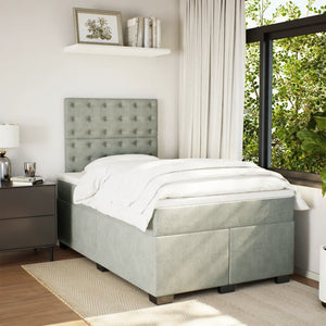 Giroletto a Molle con Materasso Grigio Chiaro 120x200cm Velluto 3293194