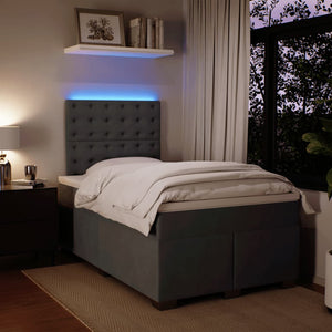 vidaXL Giroletto a Molle con Materasso Grigio Scuro 120x200 cm Velluto