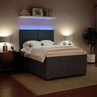 Giroletto a Molle con Materasso Grigio Scuro 140x200 cm Velluto 3293225