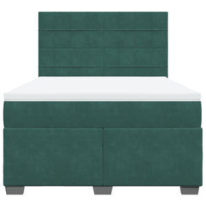 Giroletto a Molle con Materasso Verde Scuro 140x200 cm Velluto 3293233