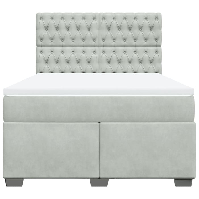 Giroletto a Molle con Materasso Grigio Chiaro 140x200cm Velluto 3293236