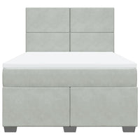 Giroletto a Molle con Materasso Grigio Chiaro 160x200cm Velluto 3293248