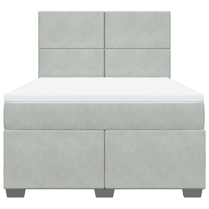 Giroletto a Molle con Materasso Grigio Chiaro 160x200cm Velluto 3293248