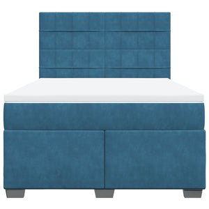 Giroletto a Molle con Materasso Blu 160x200 cm in Velluto 3293258