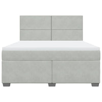 Giroletto a Molle con Materasso Grigio Chiaro 180x200cm Velluto 3293272