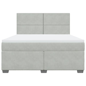 Giroletto a Molle con Materasso Grigio Chiaro 180x200cm Velluto 3293272