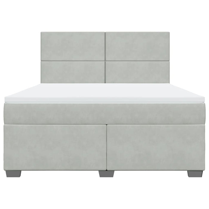 Giroletto a Molle con Materasso Grigio Chiaro 180x200cm Velluto 3293272