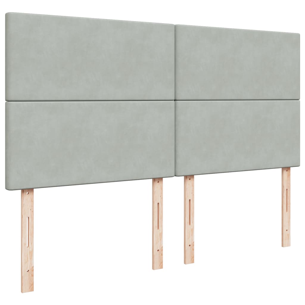 Giroletto a Molle con Materasso Grigio Chiaro 180x200cm Velluto 3293272